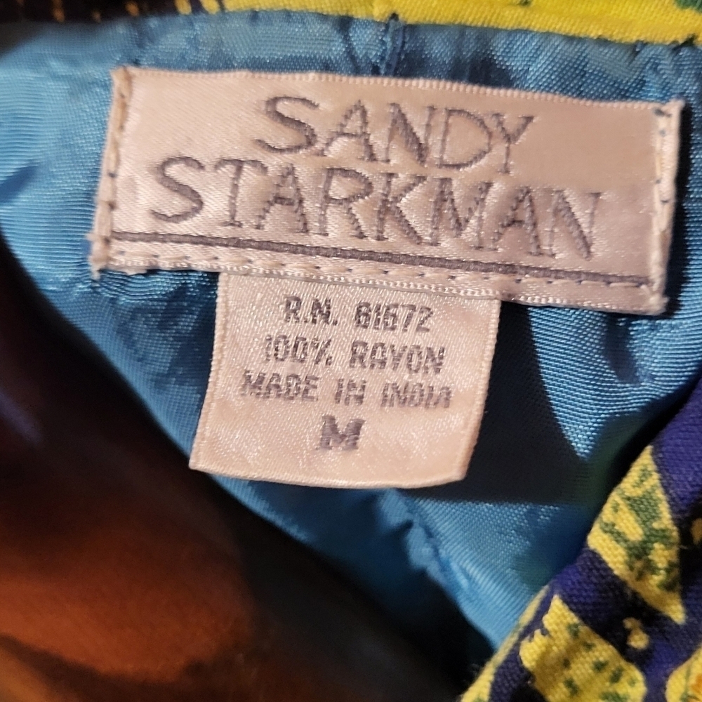 Vintage Sandy Starkman Colorful Patchwork Boho Jacket Blazer Size Medium - Picture 7 of 7